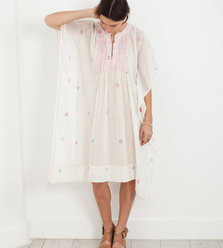 Floral Tent Dress in White