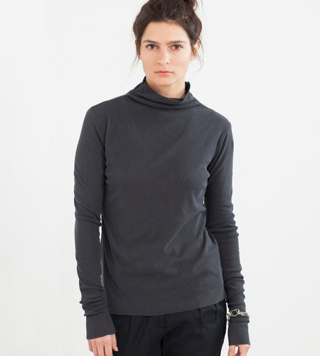 Cotton Long Tee in Ink