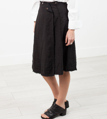 Wrap Snap Skirt in Black