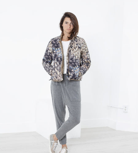 Deione Coat in Graphite Floral