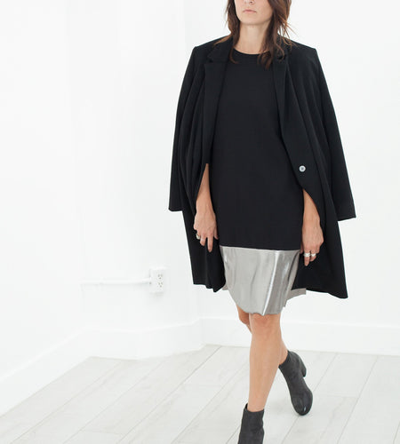 Border Dress in Black/Silver