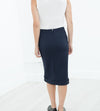 Contrast Zipper Skirt in Navy