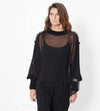 Poet Silk Sweater in Black