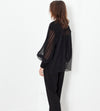 Poet Silk Sweater in Black