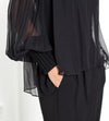Poet Silk Sweater in Black