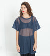 Mesh Over Tee in Navy