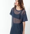 Mesh Over Dress in Navy