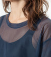 Mesh Over Tee in Navy
