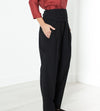 Pleated Waistband Trouser in Black