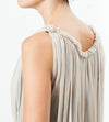 Chiffon Cape Back Dress in Sand
