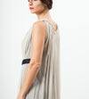Chiffon Cape Back Dress in Sand