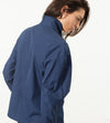 Full Collar Poplin Blouse in Navy