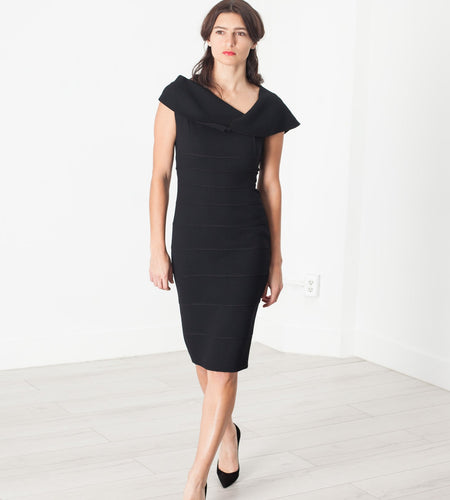Asymmetric Dress in Black