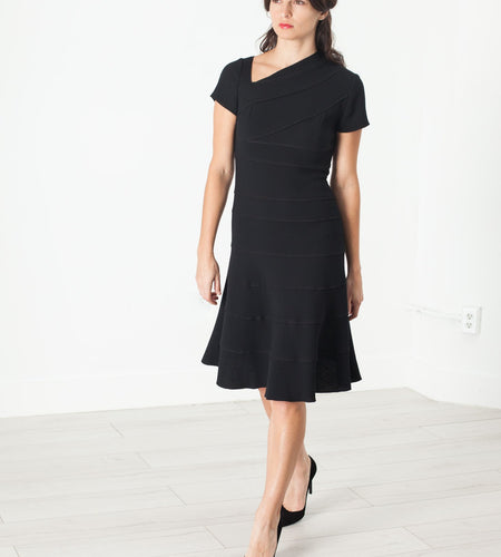 Lined Silhouette Dress in Black