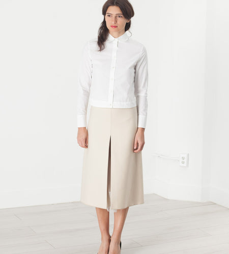 Tulle Pleat Skirt in Cream