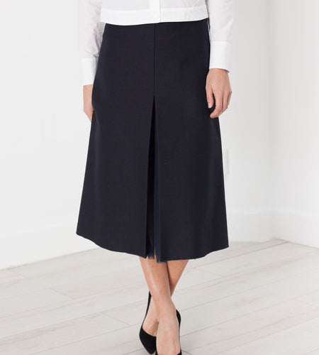 Tulle Pleat Skirt in Navy