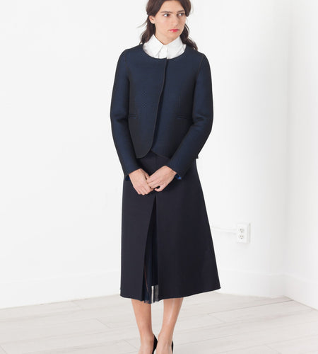 Weave Jacket in Black/Blue