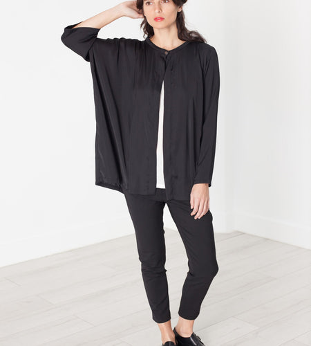 Unbalanced Cardigan in Black