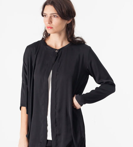 Unbalanced Cardigan in Black