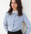 Longsleeve Blouse in Blue Stripe