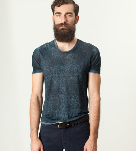 Melange T-Shirt in Navy/Black