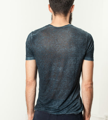 Melange T-Shirt in Navy/Black