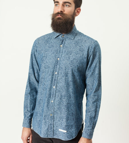 Floral Button-Up in Blue