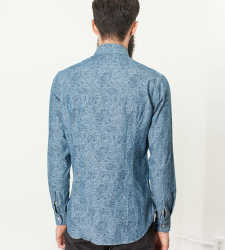 Floral Button-Up in Blue
