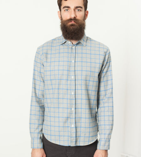 Paul Shirt in Grey Flannel
