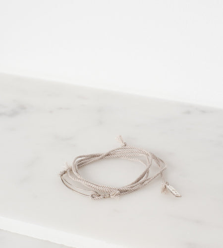 Bracelet 85 in Grey Silk/Silver