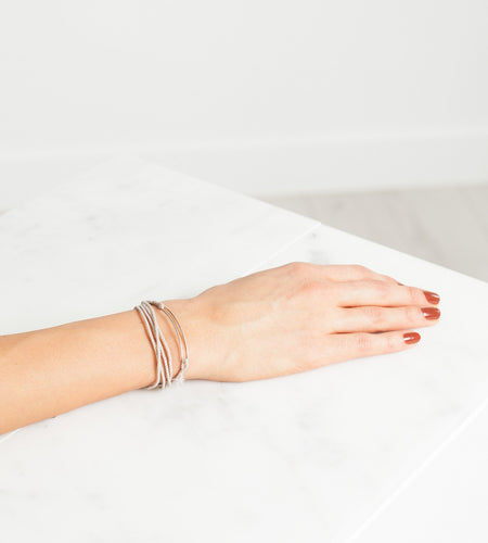 Bracelet 85 in Grey Silk/Silver