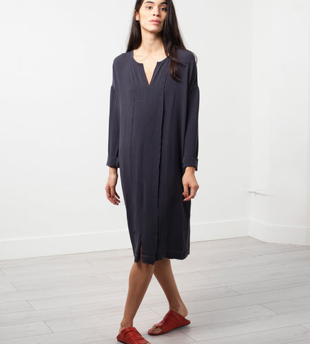 Long Sleeve Silk Dress