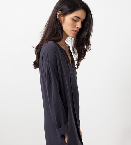 Long Sleeve Silk Dress