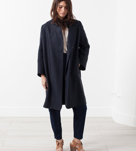 Woven Pleat Back Coat