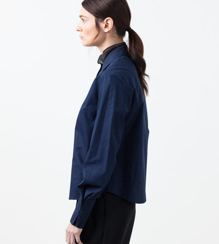 Sheer Silk Collar Button Up