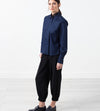 Sheer Silk Collar Button Up
