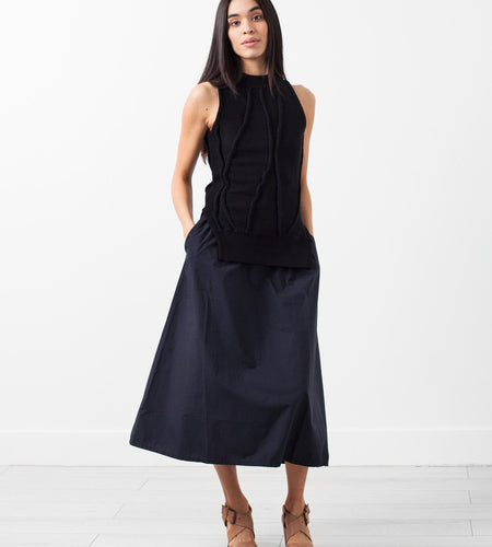 Curved Stripe Knit Tank