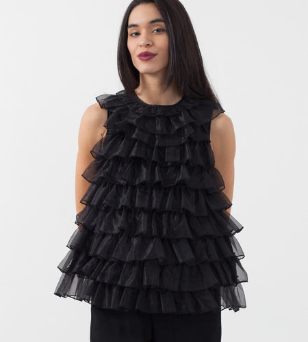 Organza Ruffle Top