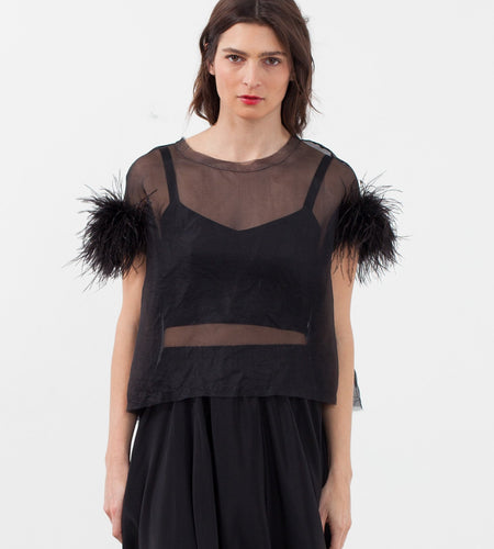 Organza Feather Top