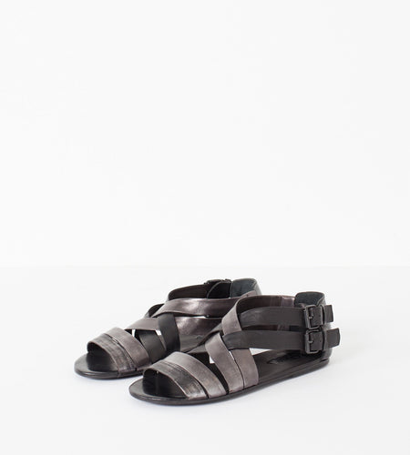 Wrap Sandal in Black/Steel