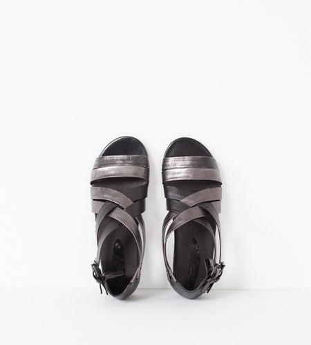 Wrap Sandal in Black/Steel