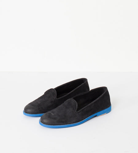 Suede Loafers - Black/Blue