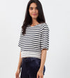 Sleeve Top in Navy Stripe