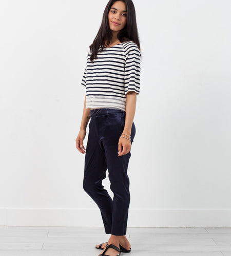 Sleeve Top in Navy Stripe