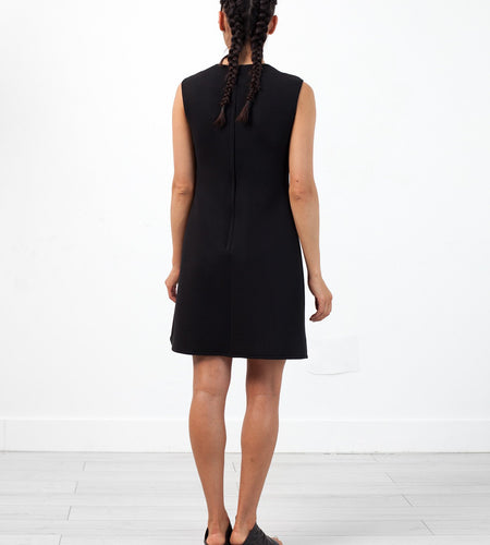 Neoprene Flower Dress in Black