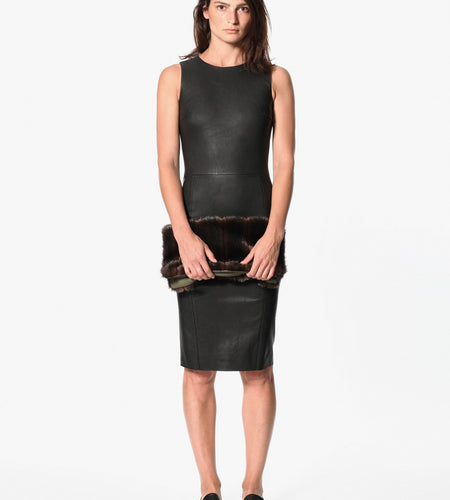 Iranta Leather Dress in Black
