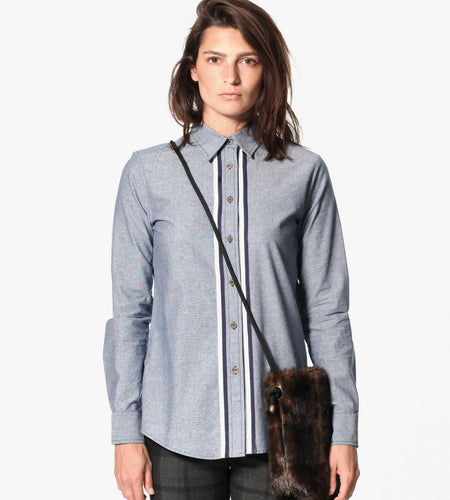 Chambray Boyfriend Shirt in Blue