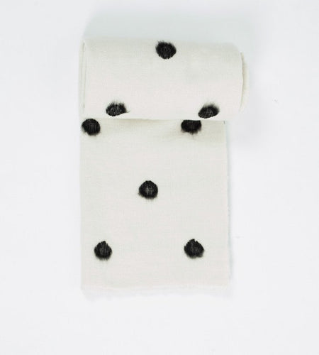 Cashmere Dot Shawl in Black/White