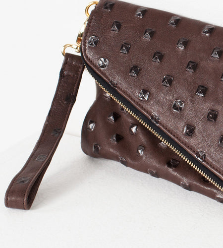 Roxanne Leather Clutch in Brown