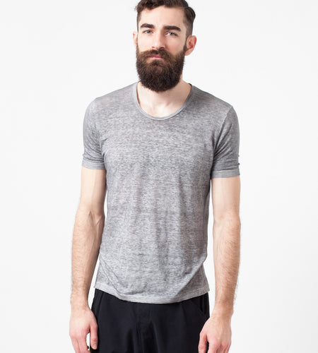 Linen T-shirt in Dolphin